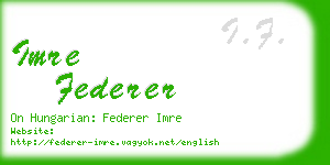 imre federer business card